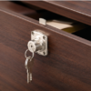 Cabinet Lock with Key, Drawer Lock, Nickel Finish, Iron Metal Construction