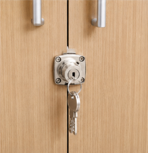 Cabinet Lock with Key, Drawer Lock, Nickel Finish, Iron Metal Construction