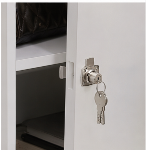 Cabinet Lock with Key, Drawer Lock, Nickel Finish, Iron Metal Construction