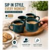 Dark Green Gold Rim Tea Cup Set pack of 6 piece